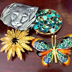 Pins, cougar, butterfly